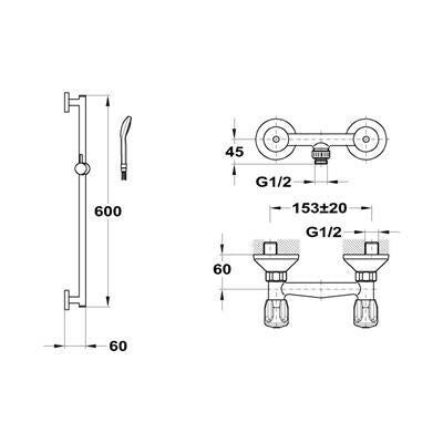 Mofém Eurosztár zuhany csaptelep Basic zuhanyszettel-1