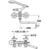 Mofém Eurosztár kád-mosdó csaptelep fali, zuhanyszettel-1