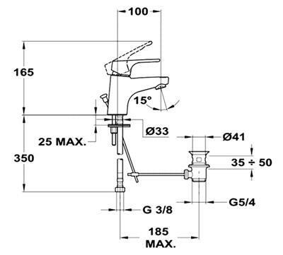 Mofém Junior Evo mosdó csaptelep automata leeresztővel-1