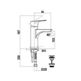 Mofém Junior Evo Cascade mosdó csaptelep Click leeresztő szeleppel-1