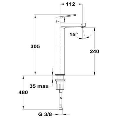 Mofém Zenit mosdó csaptelep magasított-2