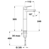 Mofém Zenit mosdó csaptelep magasított-2