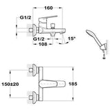Mofém Zenit kádtöltő csaptelep zuhanyszettel-1