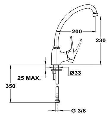 Mofém Junior Evo bojler mosogató csaptelep egykaros alsó bek-1