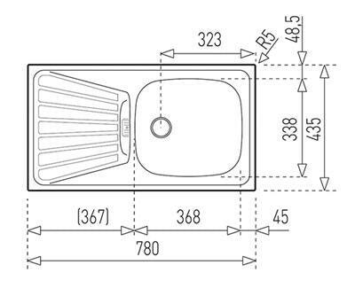 Mofém EVO 1B 1D mosogatótálca egymedence+cseppt. 78x43,5 cm-1