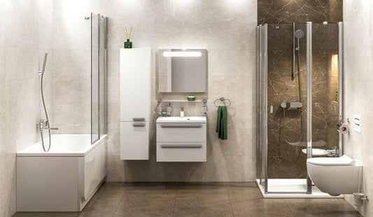 Stílusos és funkcionális fürdőszoba 7 négyzetméteren