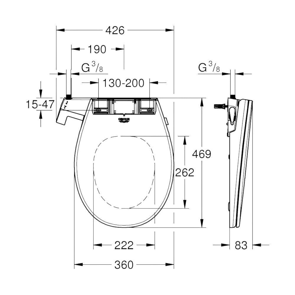 Grohe Bau Ceramic manuális bidés ülőke (39648SH0)