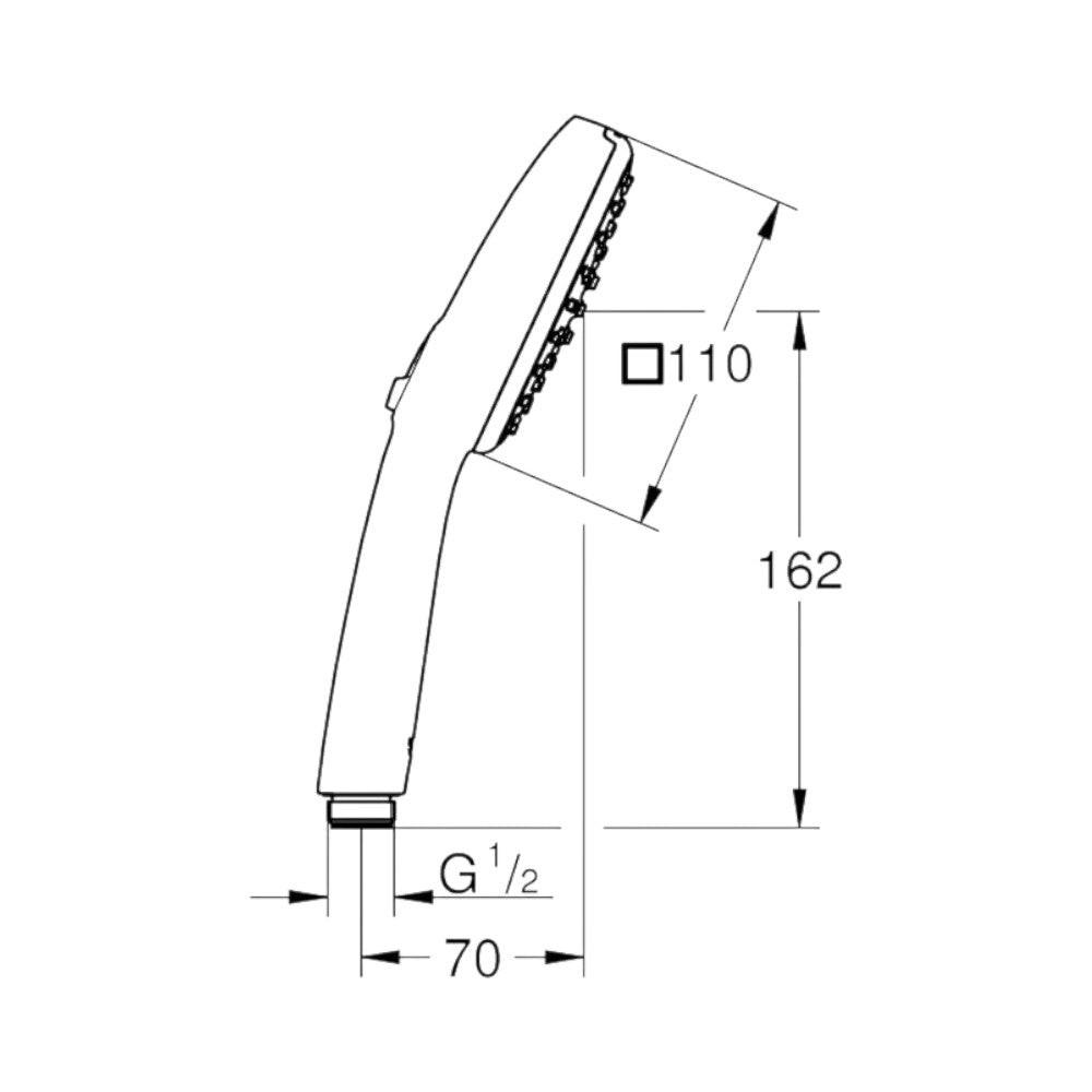 Grohe Tempesta Cube 110 kézizuhany 2 spray, matt fekete (267462433)