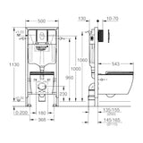 Grohe Rapid SL WC szett - WC tartály + WC csésze + WC ülőke + nyomólap + rögzítő + zajszigetelő (103849SH00)