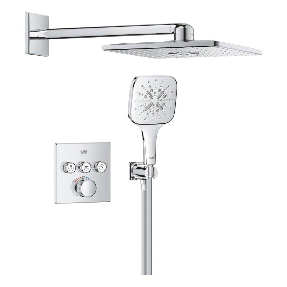 Grohe Grohtherm SmartControl zuhanyr. falsík mögötti, Rainshower SmartActive Cube kézi és fejzuhany (1039980000)