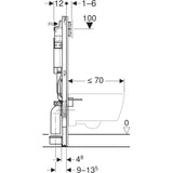Geberit Duofix WC-tartály, 112cm, 12 cm-es falsík alatti öblítőtartály + elektromos csatlakozódoboz (111.921.00.6) - Méretrajz