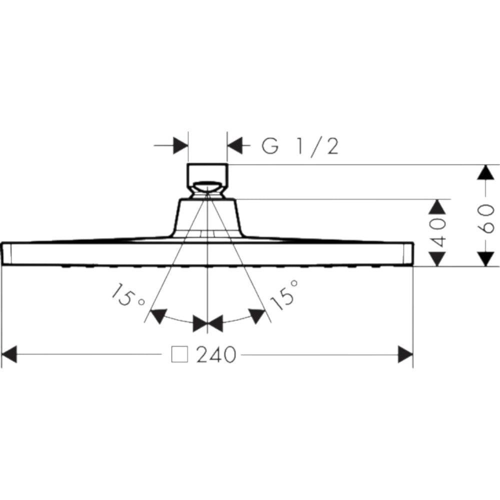 Hansgrohe Crometta E 240 1 jet fejzuhany szögletes, 9 l/perc ECO (26727000)