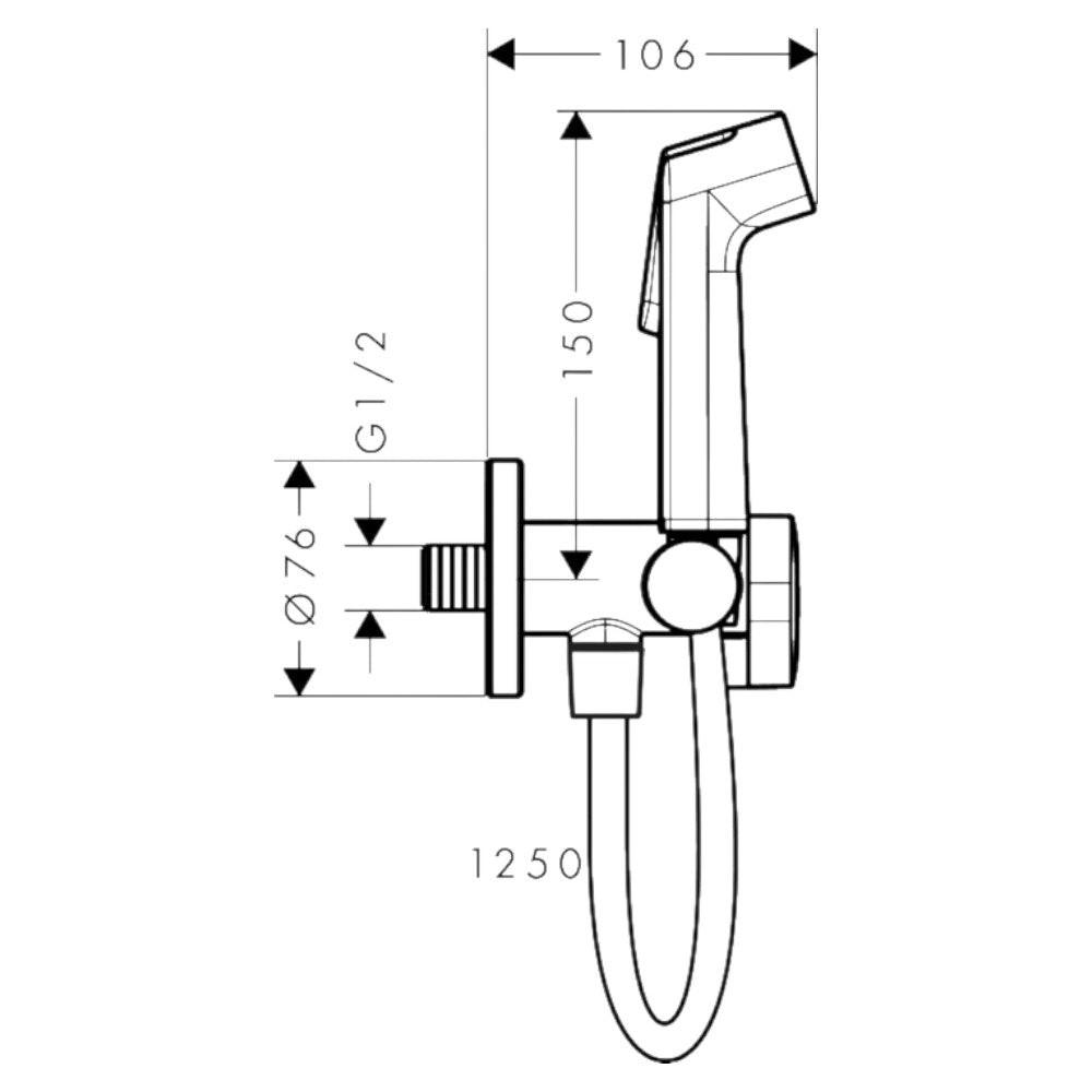 Hansgrohe hidegvizes bidé kézizuhany 1jet funkcióval, EcoSmart+, zuhanytartóval, matt fekete (29230670)