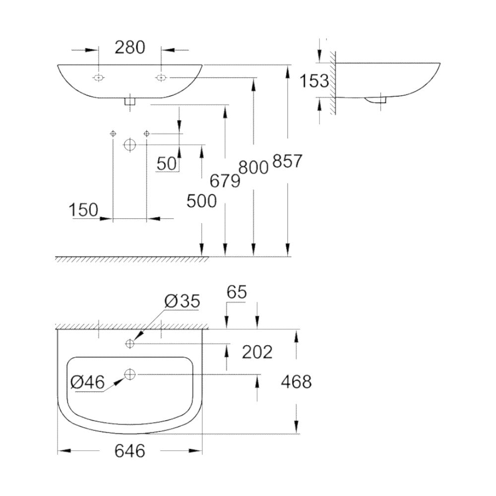 Grohe Bau Ceramic mosdókagyló, 646 x 468 mm (39420000)