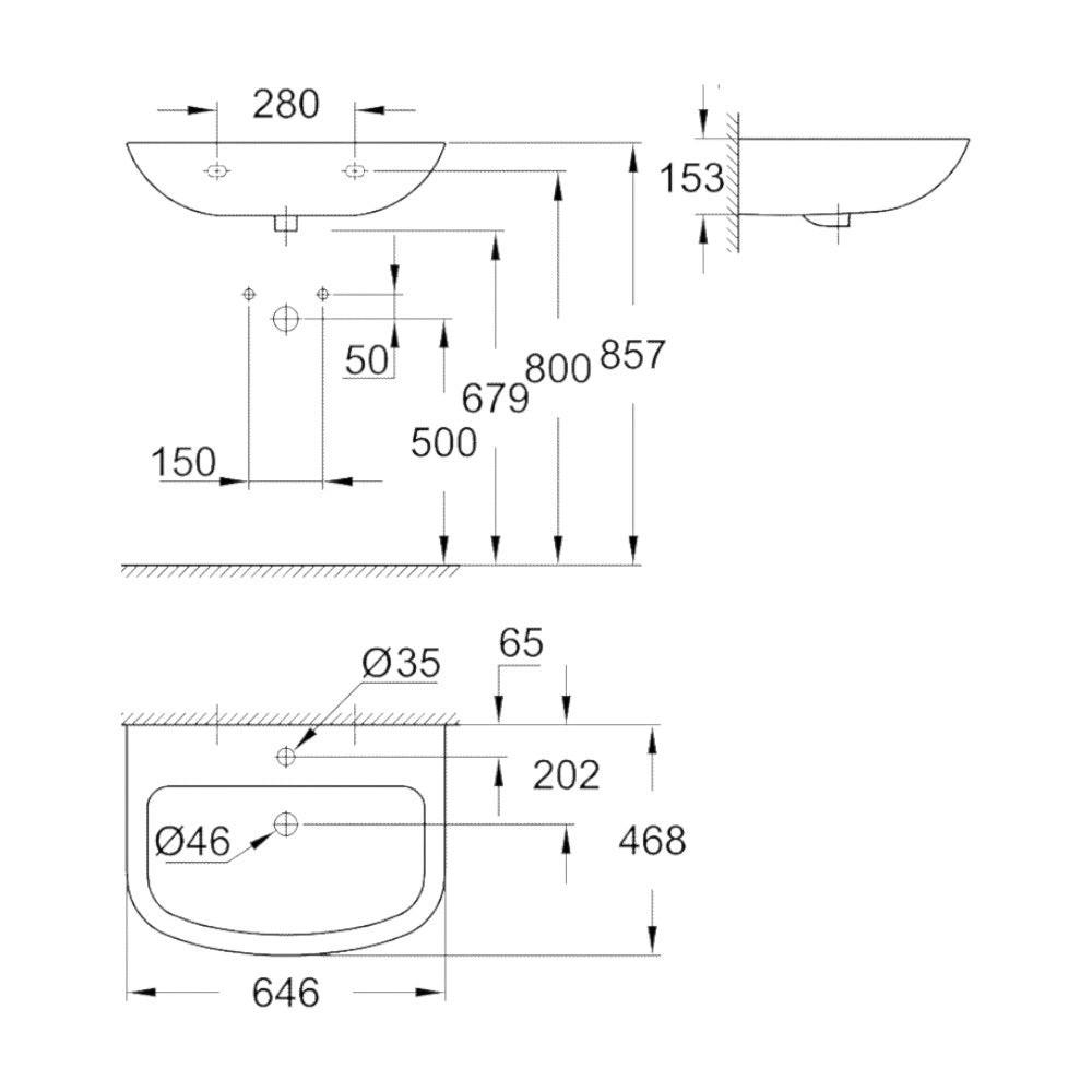Grohe Bau Ceramic mosdókagyló, 646 x 468 mm (39420000)