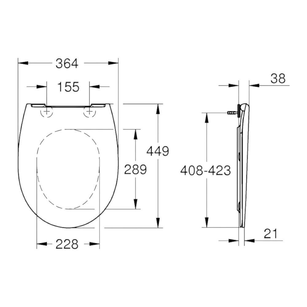 Grohe Bau Ceramic WC ülőke, lecsapódásgátlóval, slim (39923000)