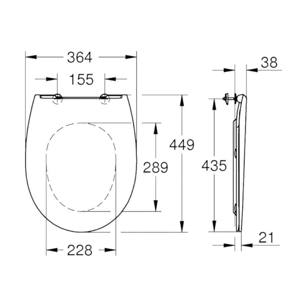 Grohe Bau Ceramic WC ülőke, lecsapódásgátlóval, slim (39427, 39430, 39431)