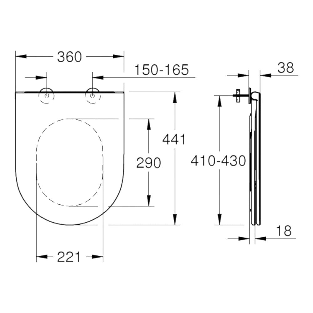 Grohe Bau Ceramic WC ülőke, lecsapódásgátlóval, slim (39913000)