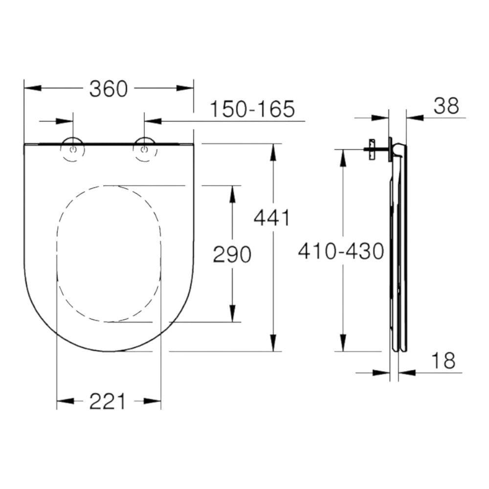 Grohe Bau Ceramic WC ülőke, lecsapódásgátlóval, slim (39913000)