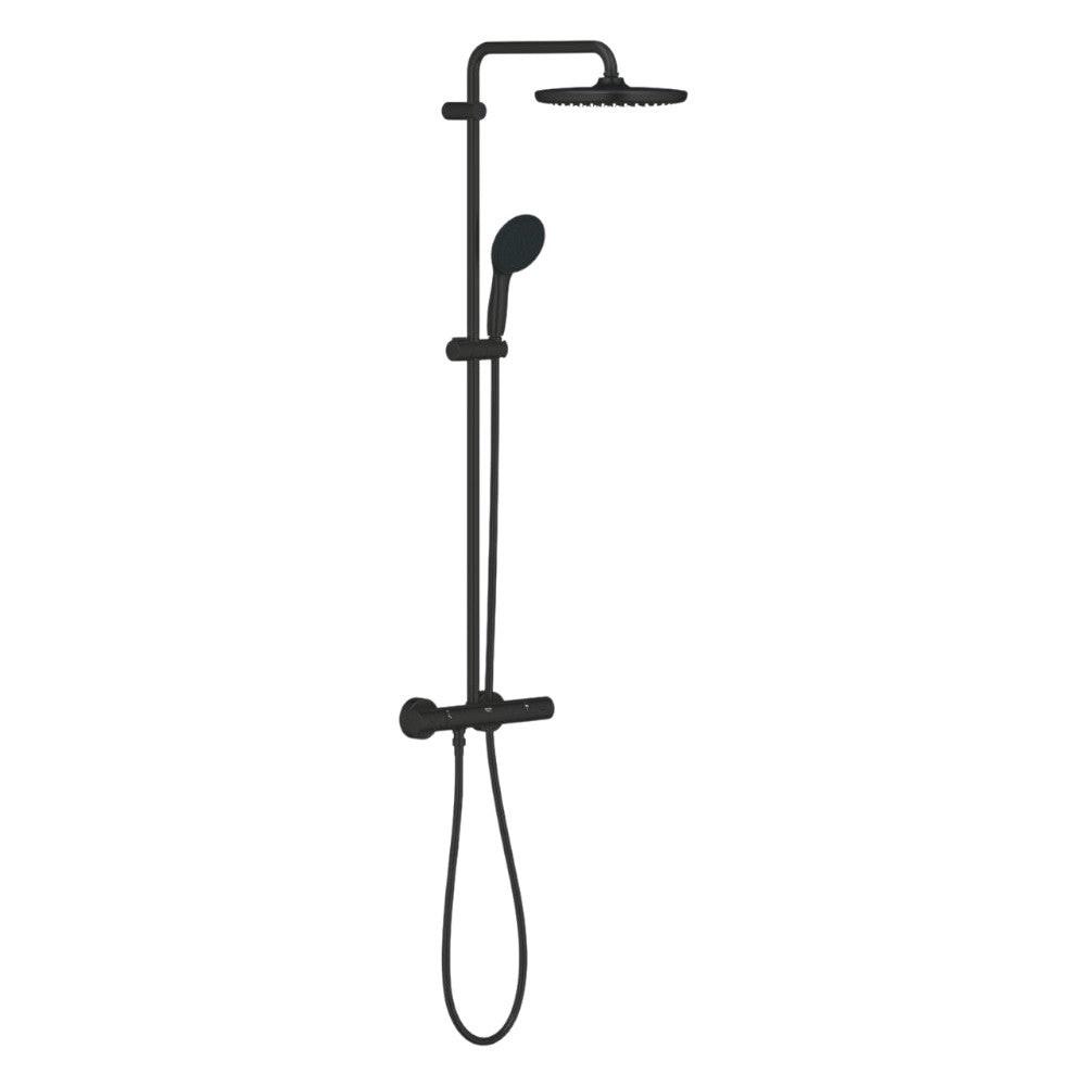 Grohe Tempesta System 250 termosztátos zuhanyrendszer, Tempesta 250 fejzuhany, matt fekete (266702431)