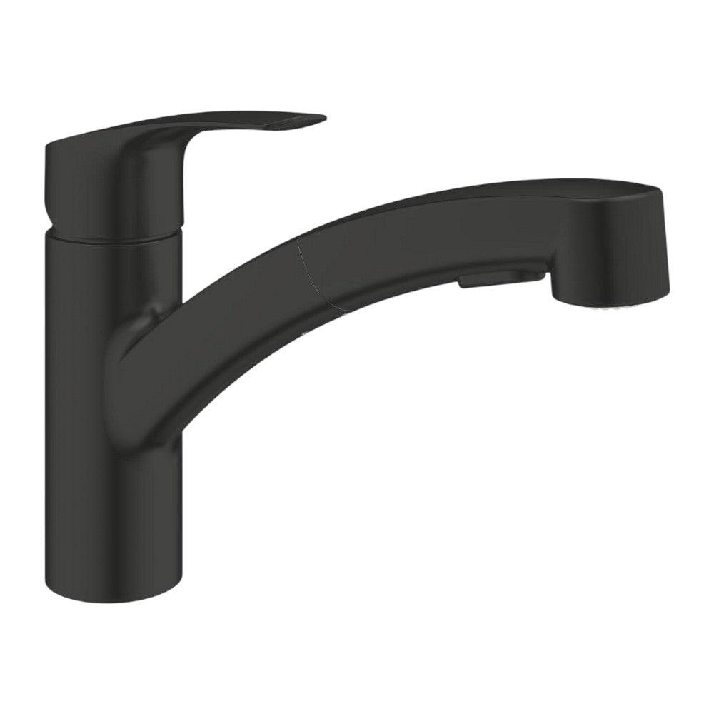 Grohe Eurosmart mosogató csaptelep, kihúzható - , kétfunkciós zuhanyfej, matt fekete (303052431)