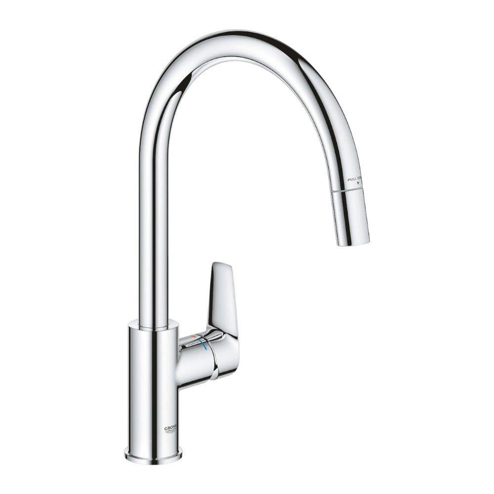 Grohe BauEdge mosogató csaptelep, kihúzható zuhanyfej (30536000)