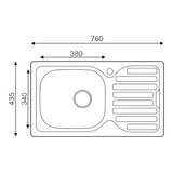 Mofém EVO2 1B1D mosogatótálca, 1 medence, 1 csepptálcás, 760x435mm (760012808)