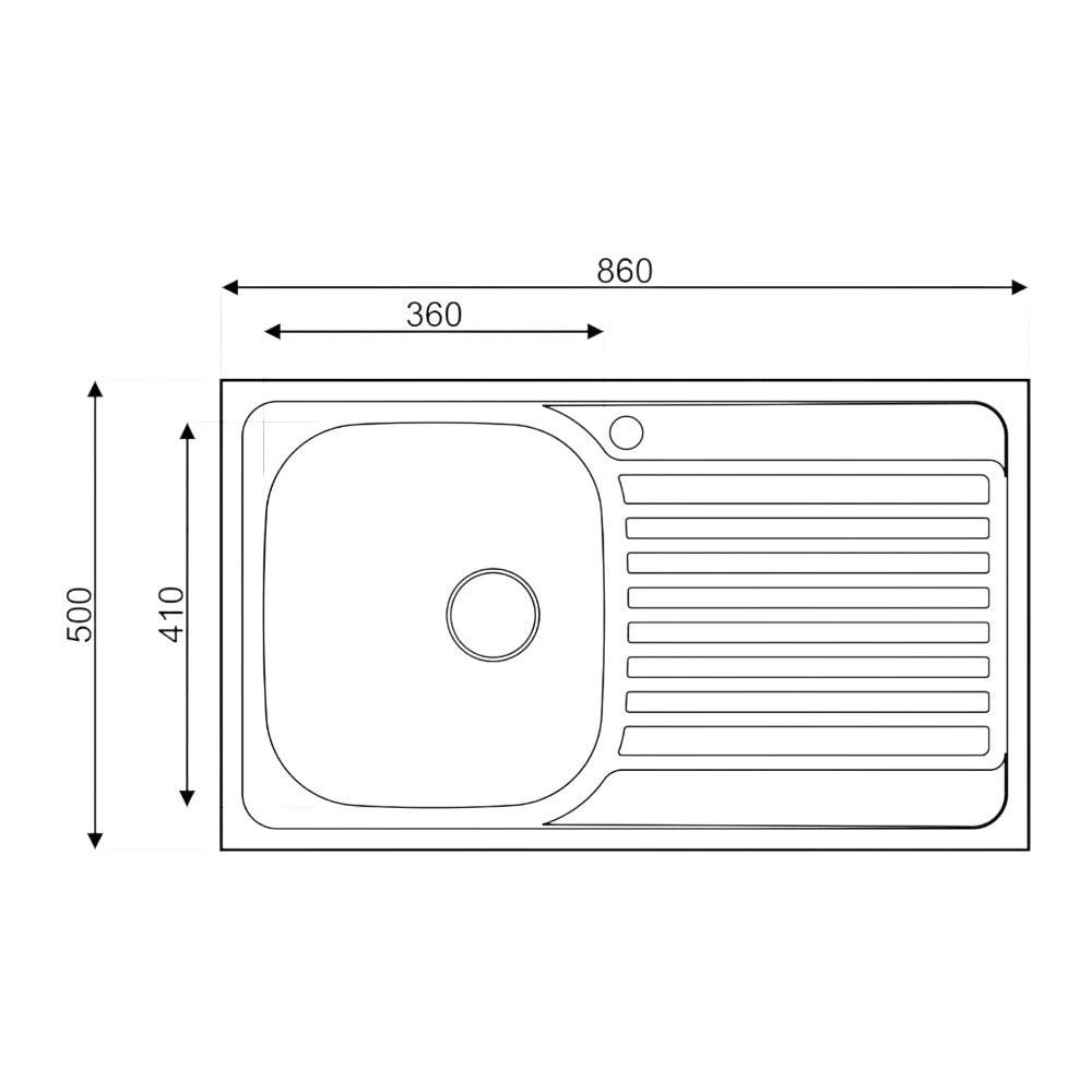 Mofém Infinite 1B1D mosogatótálca, 1 medence, 1 csepptálcás, 860x500mm (M - 760012809)