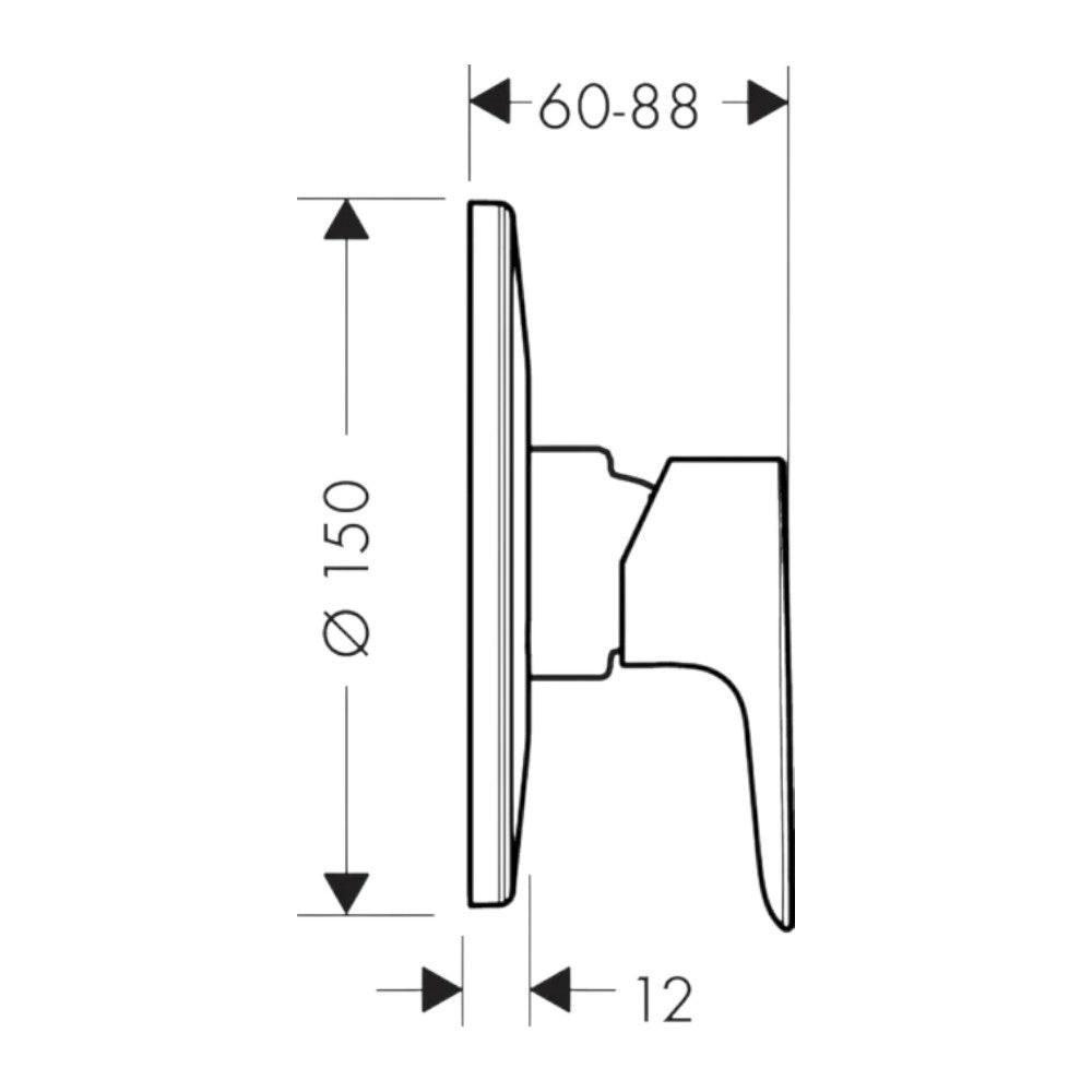 Hansgrohe Talis E zuhanycsaptelep falsík alatti szereléshez, króm (71766000)