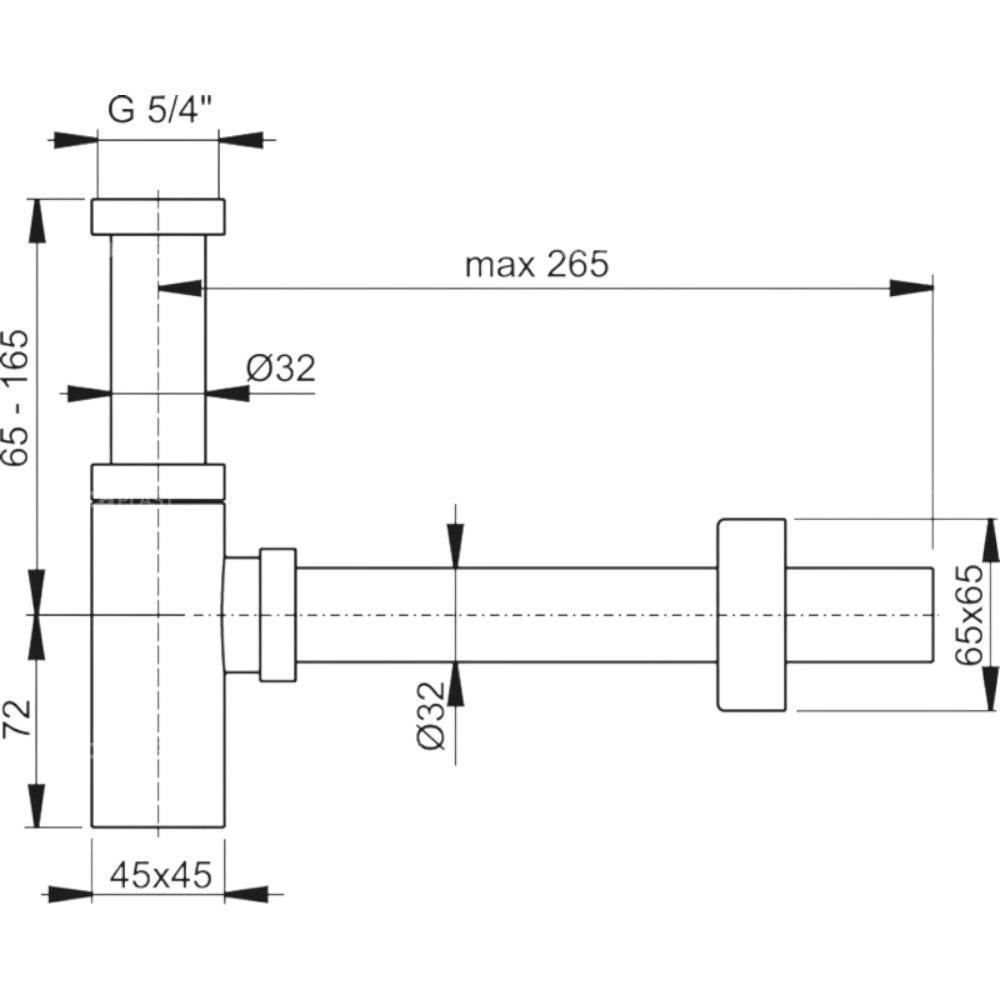 Alcaplast mosdószifon 32 - es DESIGN szögletes (A401)