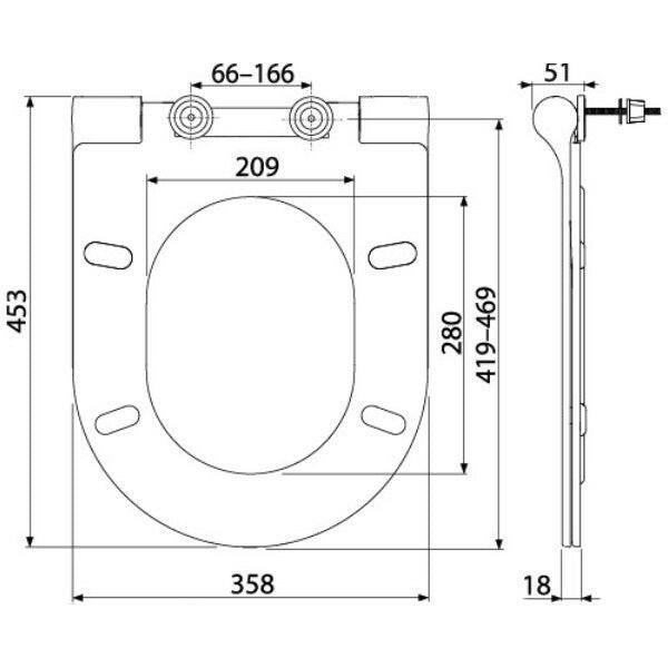 Alcaplast SLIM WC ülőke SOFTCLOSE, Duroplast-1