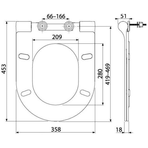 Alcaplast SLIM WC ülőke SOFTCLOSE, Duroplast