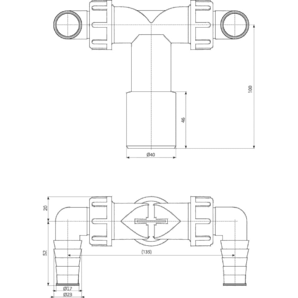 Alca P155Z dupla lefolyócsatlakozó