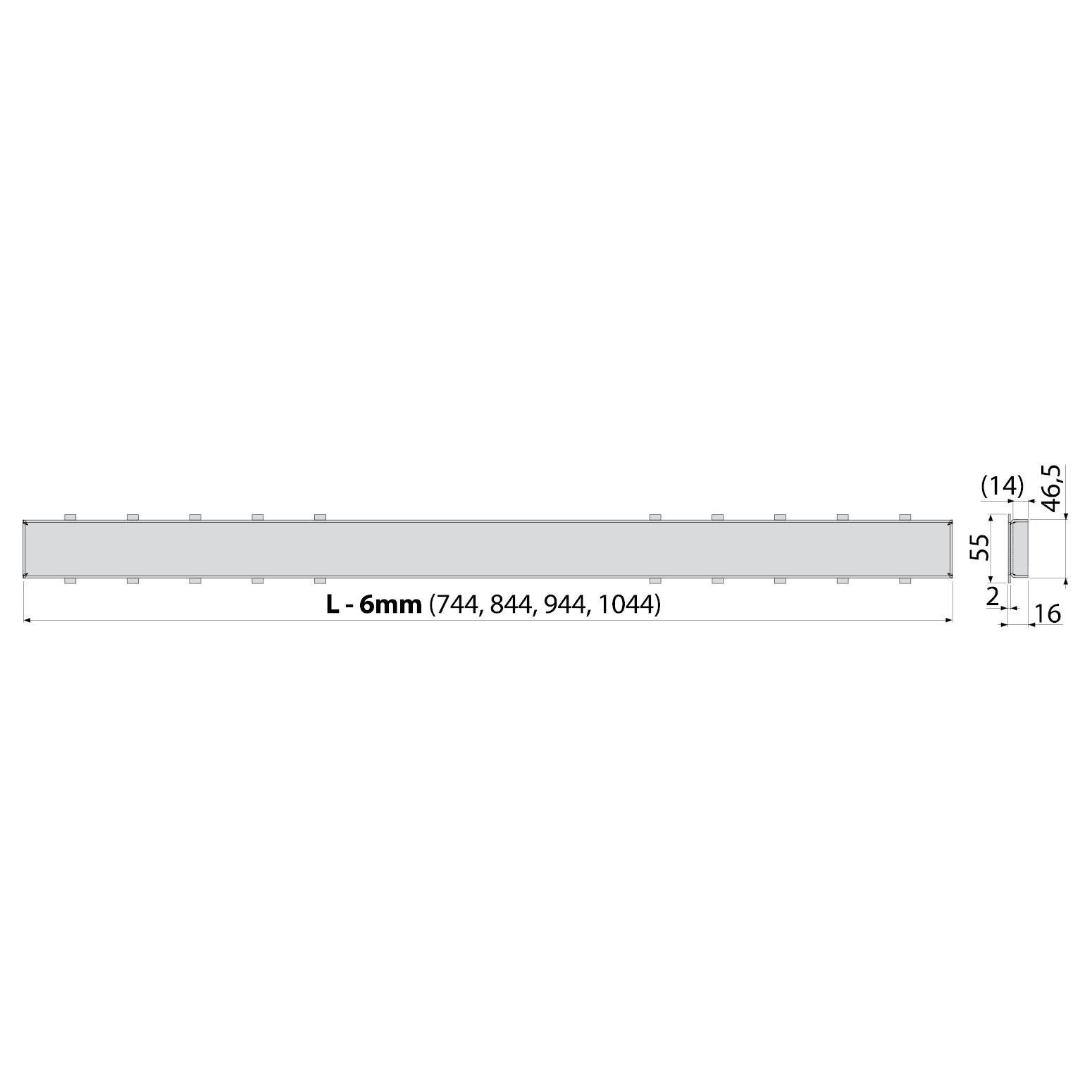 Alcaplast TILE - 650 zuhanyfolyóka rács burkolható