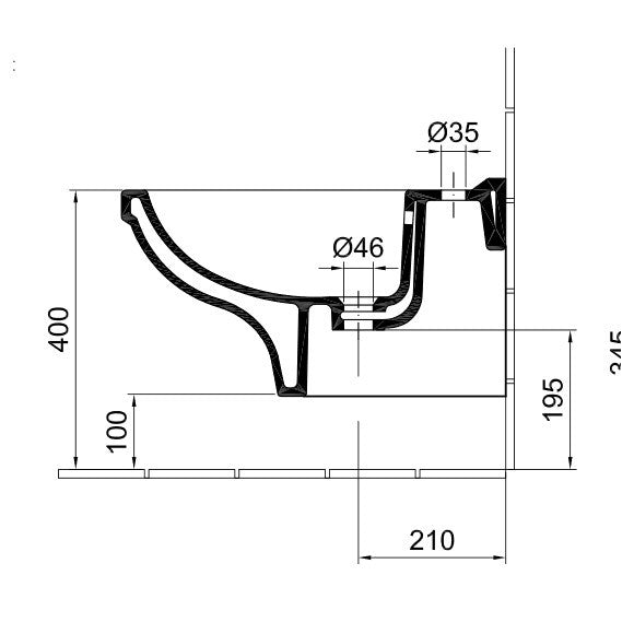 Alföldi Saval 2.0 bidé csésze fali 1 furat + Easyp 4312 00R1-2