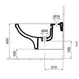 Alföldi Saval 2.0 bidé csésze fali 1 furat + Easyp 4312 00R1-2