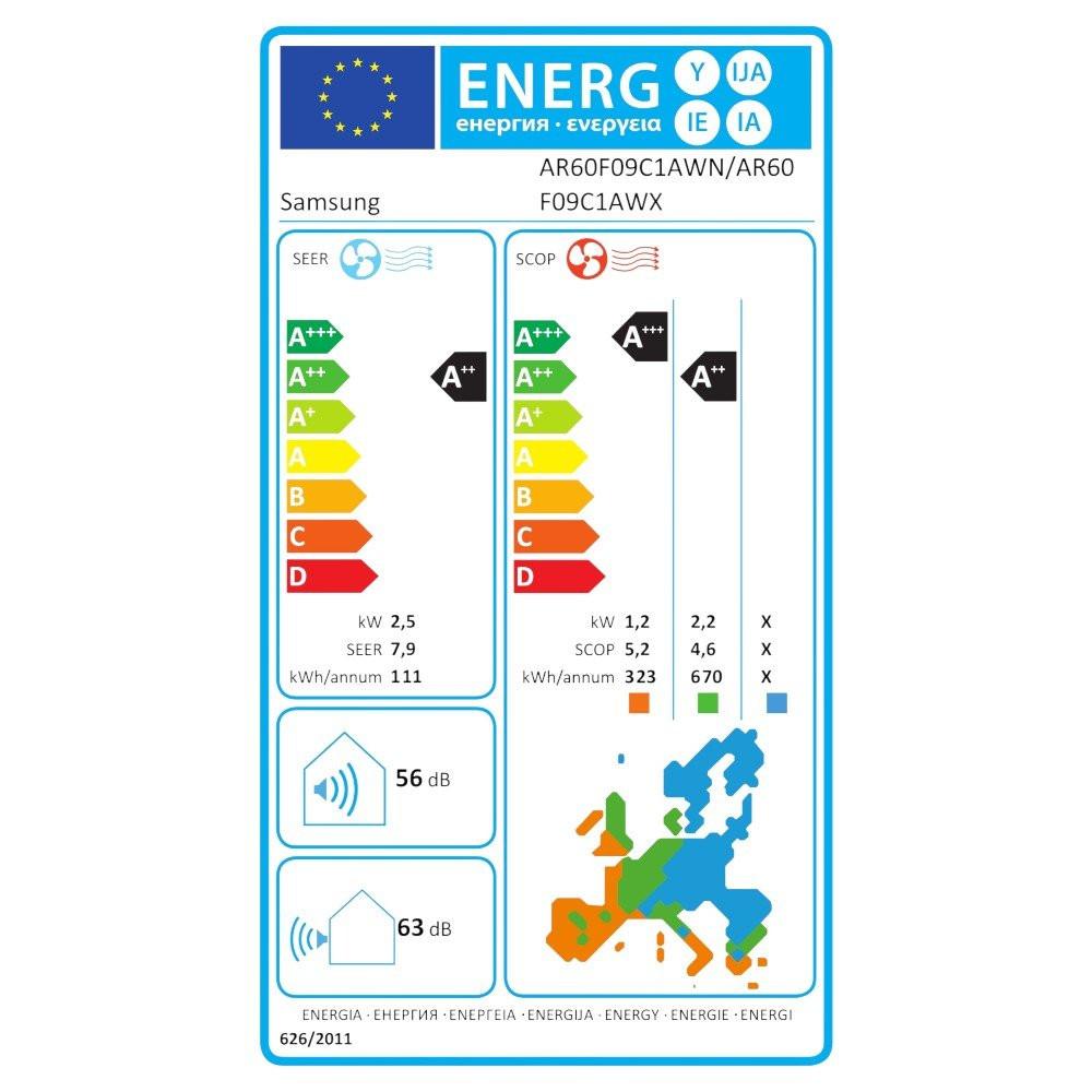 Samsung WindFree Comfort S2 mono split klíma szett 2.5 kW (AR60F09C1AWNEU+AR60F09C1AWXEU)
