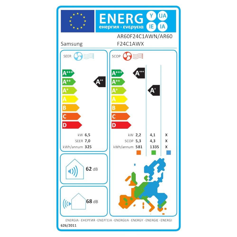 Samsung WindFree Comfort S2 mono split klíma szett 6.5 kW (AR60F24C1AWNEU+AR60F24C1AWXEU)