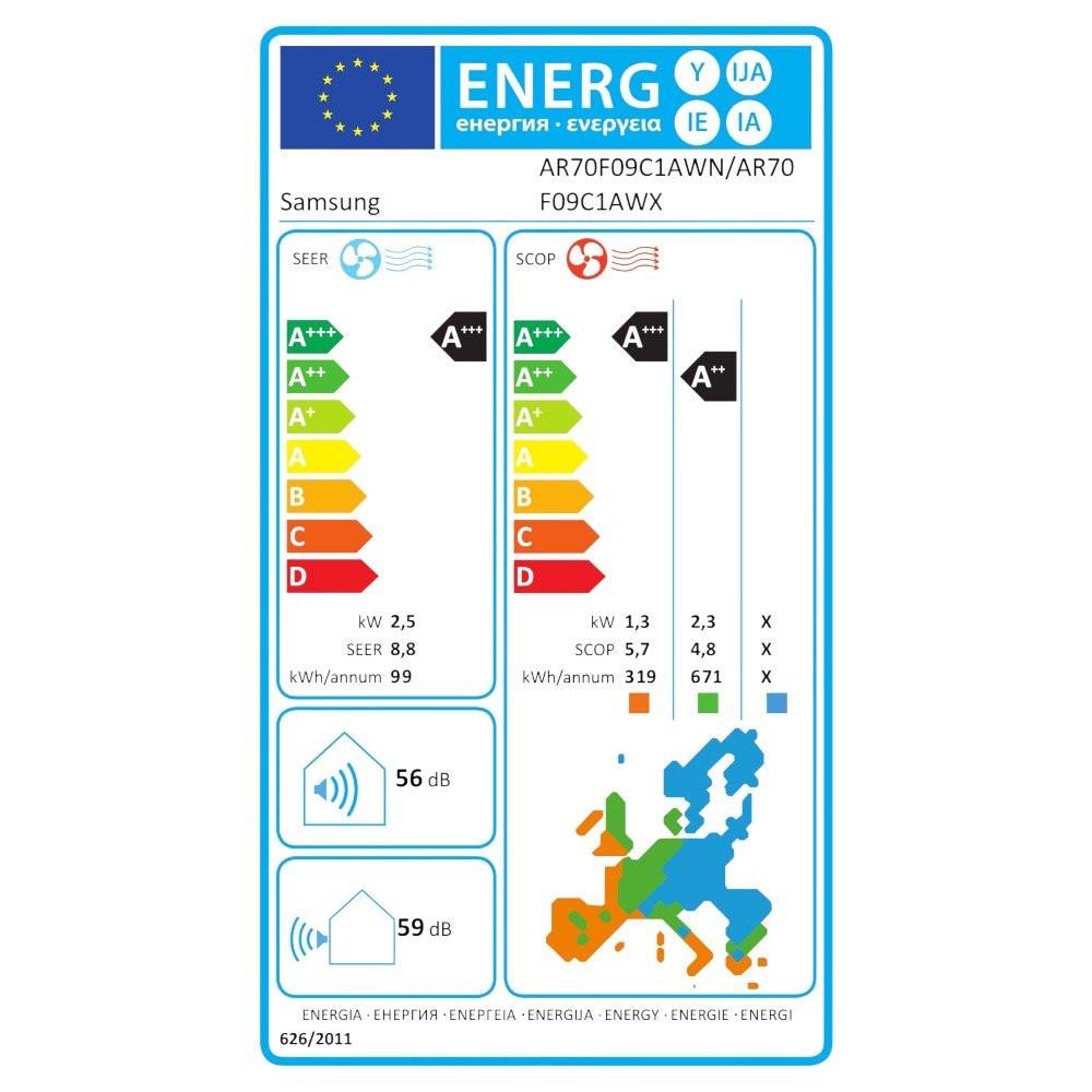 Samsung WindFree Avant S2 mono split klíma szett 2.5 kW (AR70F09C1AWNEU+AR70F09C1AWXEU)