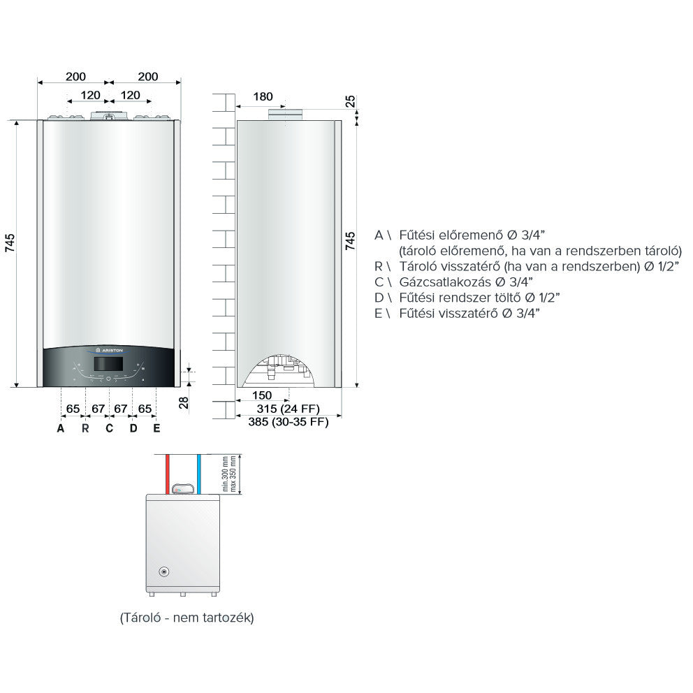 Ariston Genus One System 24 kondenzációs gázkazán, fűtő 21,5 kW - kifutó