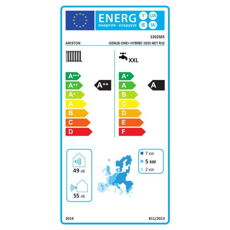 Ariston Genus One+ Hybrid 35/35 Net R32 kondenzációs kazán, kombi 35kW + 3,5kW hőszivattyú (3302585)