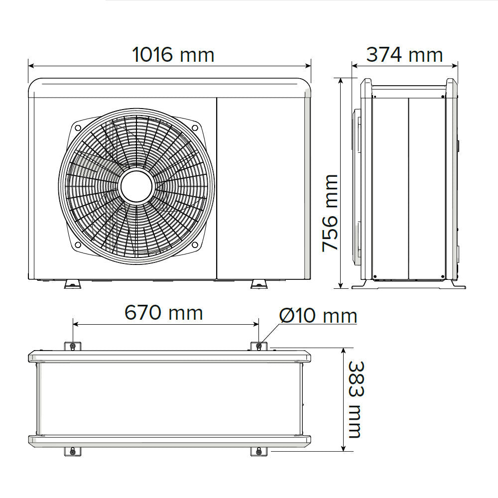 Ariston Genus One+ Hybrid Plus 24/35 Net R32 kondenzációs kazán, fűtő 24kW + 3,5kW hőszivattyú (3302586) - méretrajz