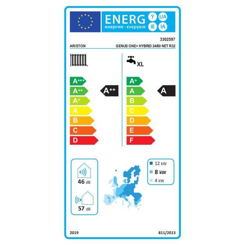 Ariston Genus One+ Hybrid 24/80 Net R32 kondenzációs kazán, kombi 24kW + 8kW hőszivattyú (3302597)
