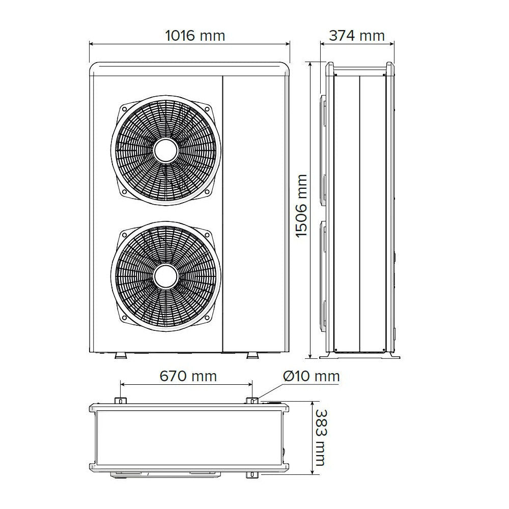 Ariston Genus One+ Hybrid Plus 30/120 T Net R32 kondenzációs kazán, fűtő 30kW + 12kW hőszivattyú, 3fázis (3302618) - méretrajz