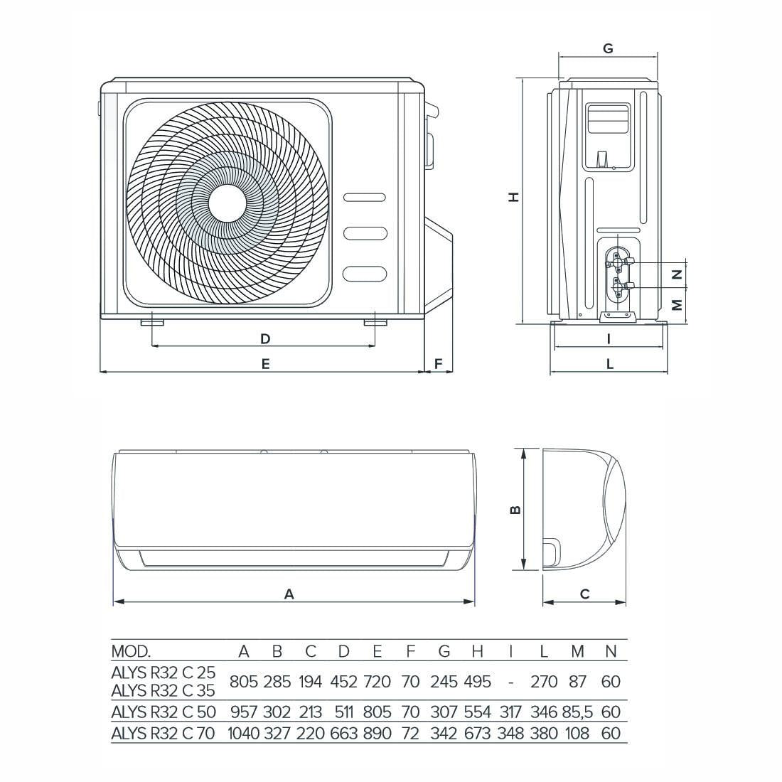 Ariston Alys 35 R32 mono split klíma szett 3.6 kW; ajándék WiFi modullal (3381412)