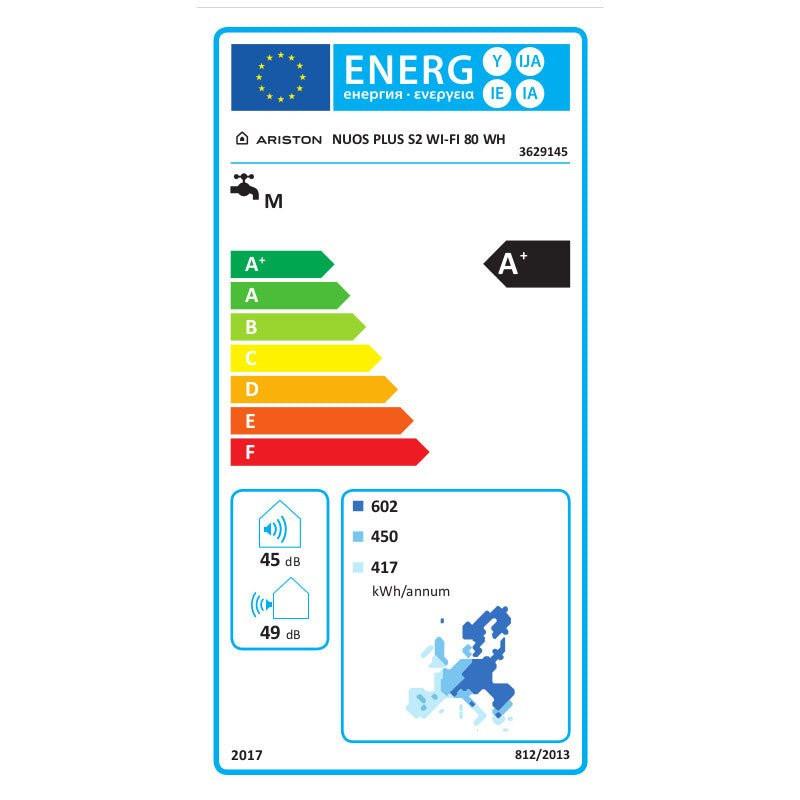 Ariston Nuos Plus S2 Wifi 80 WH fali monoblokkos használati melegvíz hőszivattyú, 80 literes (3629145)