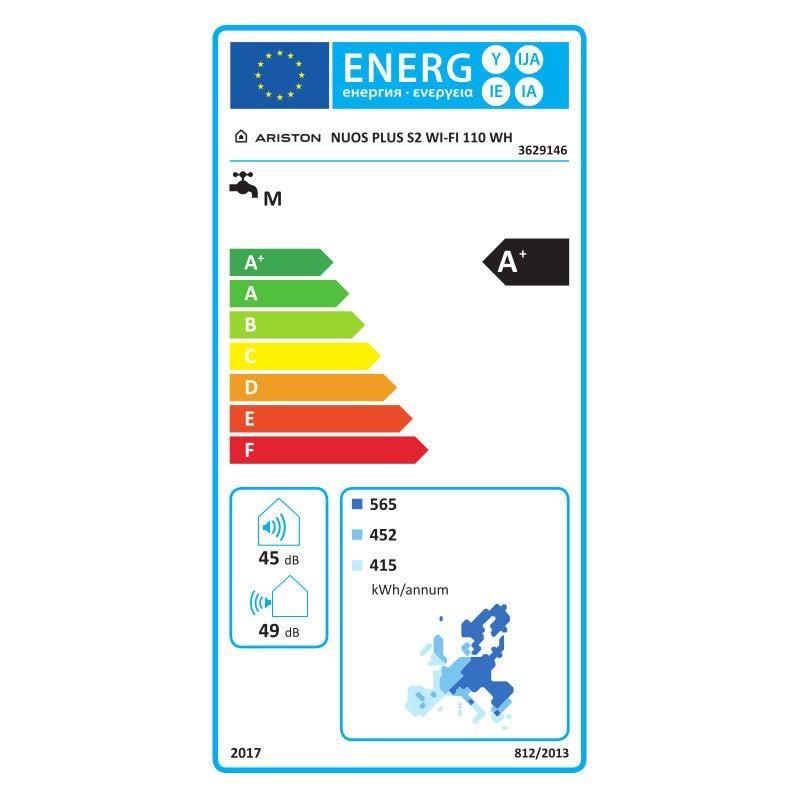 Ariston Nuos Plus S2 Wifi 110 WH fali monoblokkos használati melegvíz hőszivattyú, 110 literes (3629146)