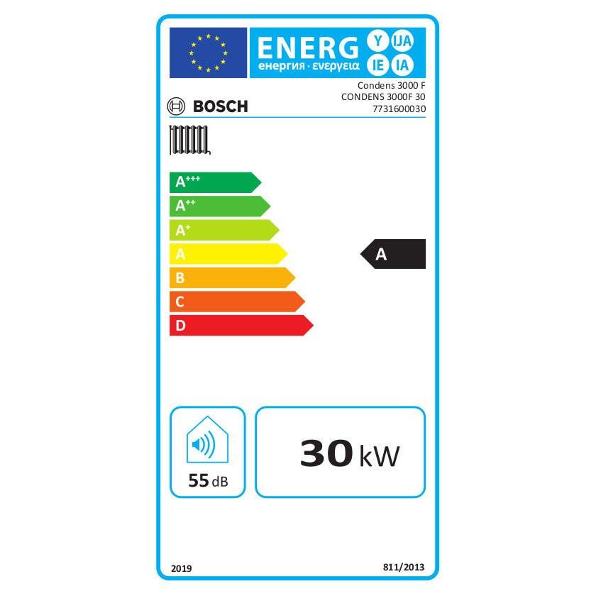 Bosch Condens 3000 F 30 kondenzációs álló gázkazán, fűtő 31,7 kW (7731600030)