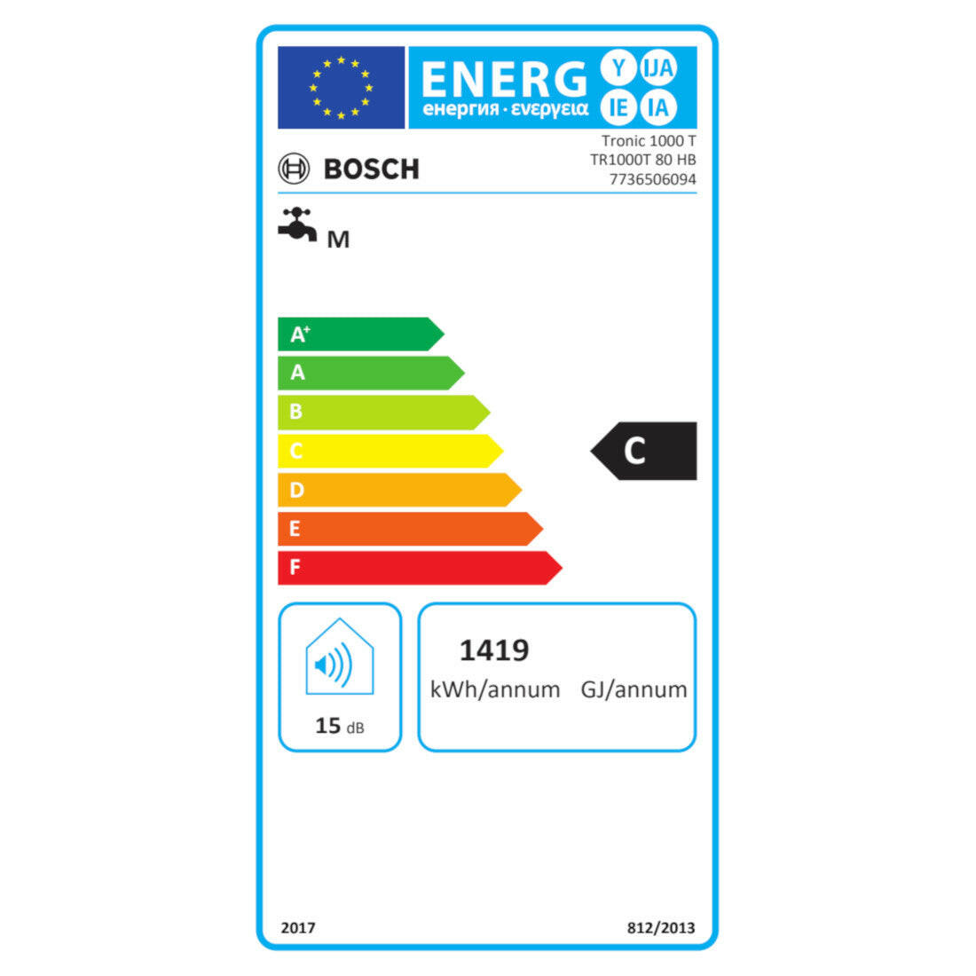 Bosch Tronic 1000T 80 HB fekvő vízmelegítő fali (7736506094).