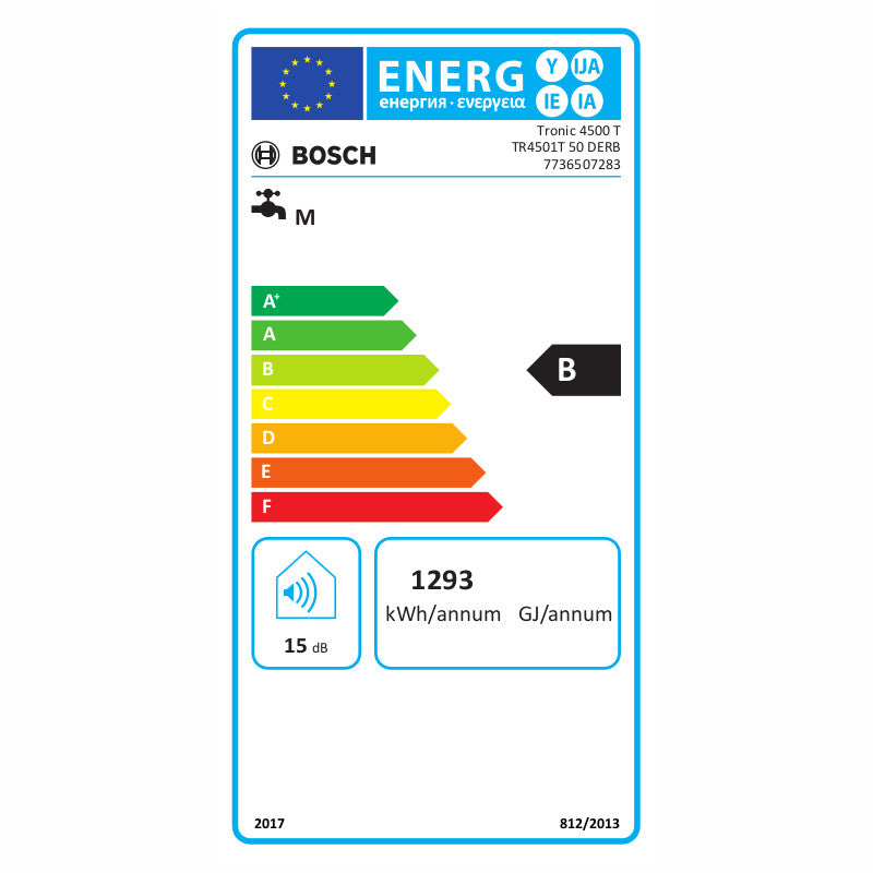 Bosch Tronic Flat TR4501 50 EBP lapos elektromos vízmelegítő, 50 literes, 4 üzemmód (7736507283) - energiacímke